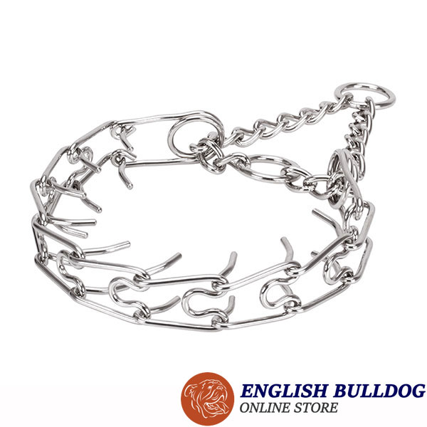 Durable stainless steel dog pinch collar for large canines