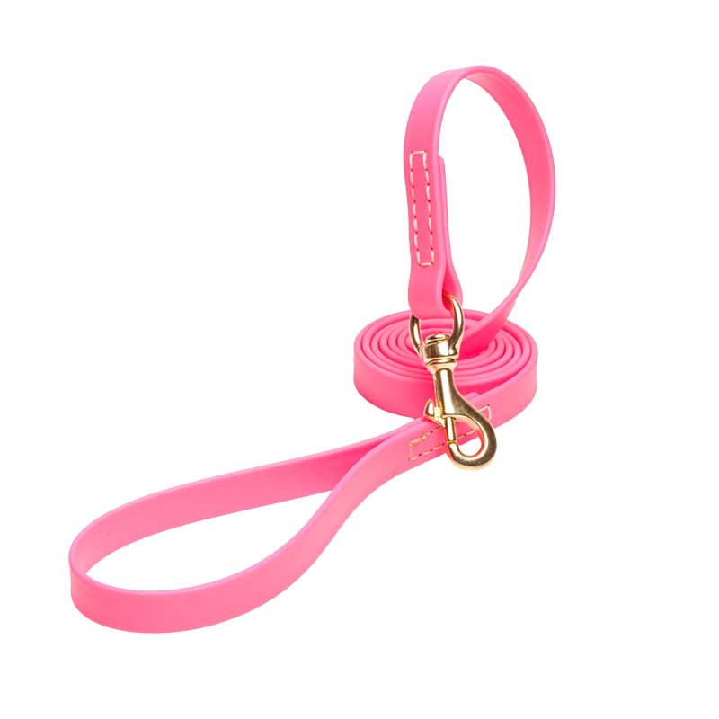 Pink Waterproof English Bulldog Leash Made of Biothane