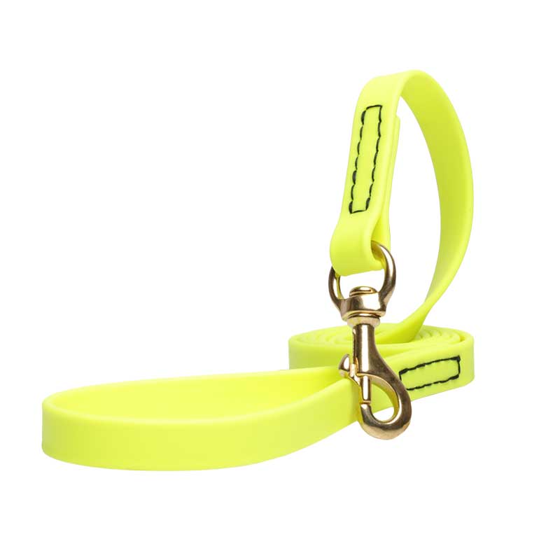 Yellow Waterproof English Bulldog Leash Made of Biothane