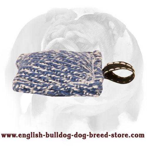 English Bulldog French Linen Pocket-Size Bite Tug for Training Puppies