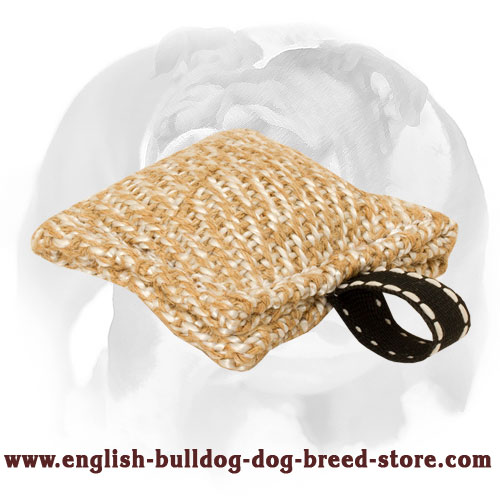 English Bulldog Pocket Jute Puppy Bite Tug for Training