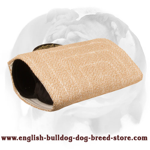 English Bulldog Solid Jute Bite Builder Sleeve for Training Young and Adult Dogs