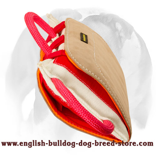 English Bulldog Advanced Bite Pillow with Leather Surface for Training