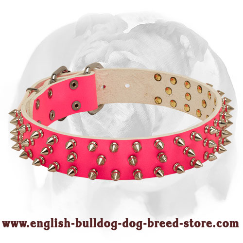 pink leather dog harness