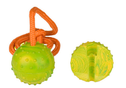 Training dog ball on a stringl for English Bulldog 2 inch