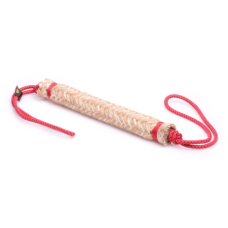 English Bulldog Jute Rolled Bite Tug for Puppies and Young Dogs