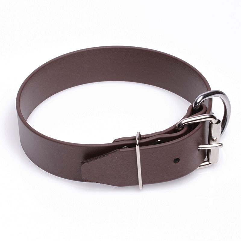 Extra Wide Brown Biothane English Bulldog Collar