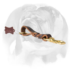 Braided leather pull tab for English Bulldog