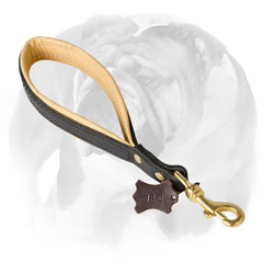  Short leather English Bulldog leash