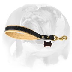 Stylish leather pull tab for English Bulldog